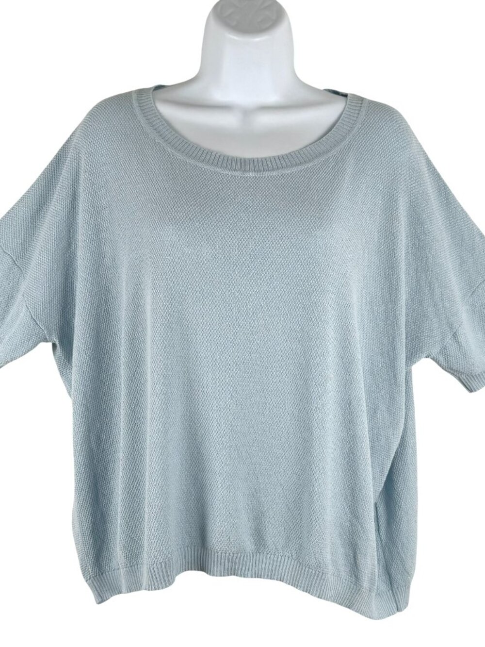 Planet By Lauren G Sweater Top One Size Blue Pima Cotton Modal TP-3959